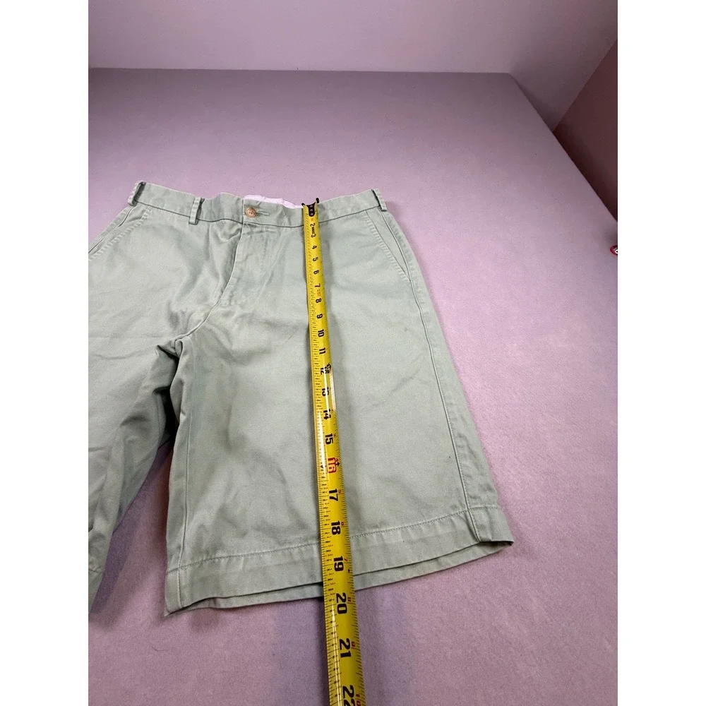 Peter Millar Mens Sage Green Flat Front Chino Shorts Size 34 Golf Casual Twill